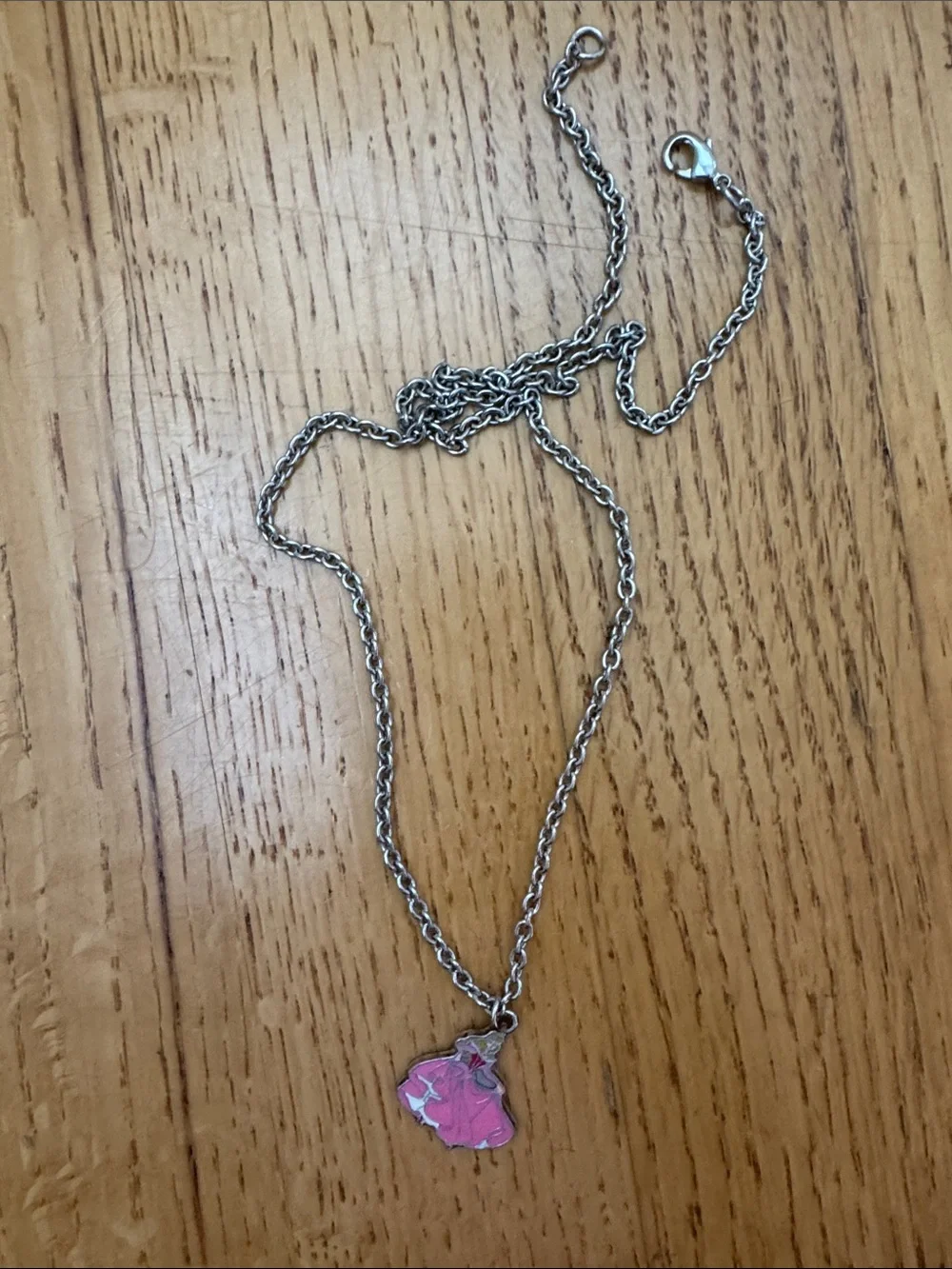 Disney Silver-Tone Necklace with Princess Aurora Charm